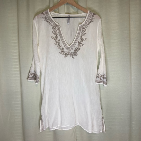Old Navy Tops - Old Navy Cotton Gauge Embroidered Tunic